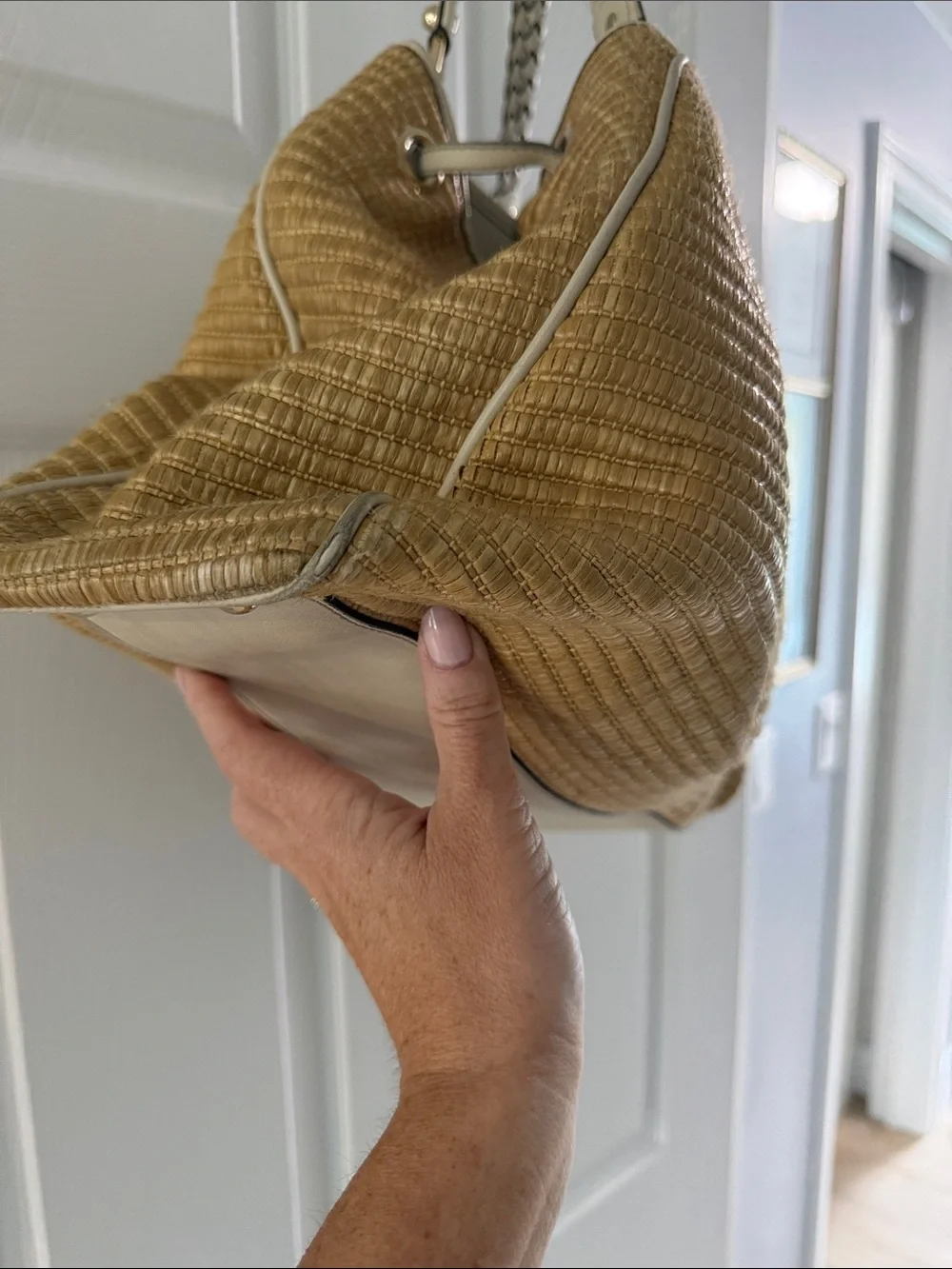 Gucci Tan Woven Tassel Hobo Shoulder Bag